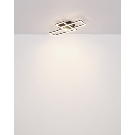 Stropné svietidlo, matný čierny plast, číre akrylové kryštály, otočné, DxŠxV: 614x340x93mm, LED 24W 17