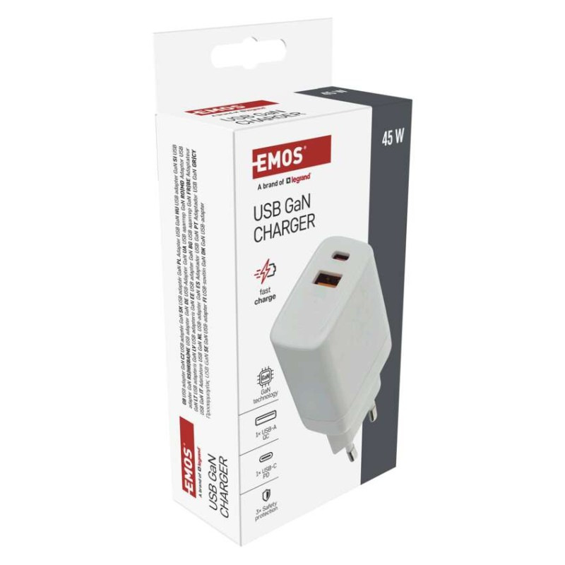 Univerzálny USB adaptér GaN do siete PD 45 W max. 10