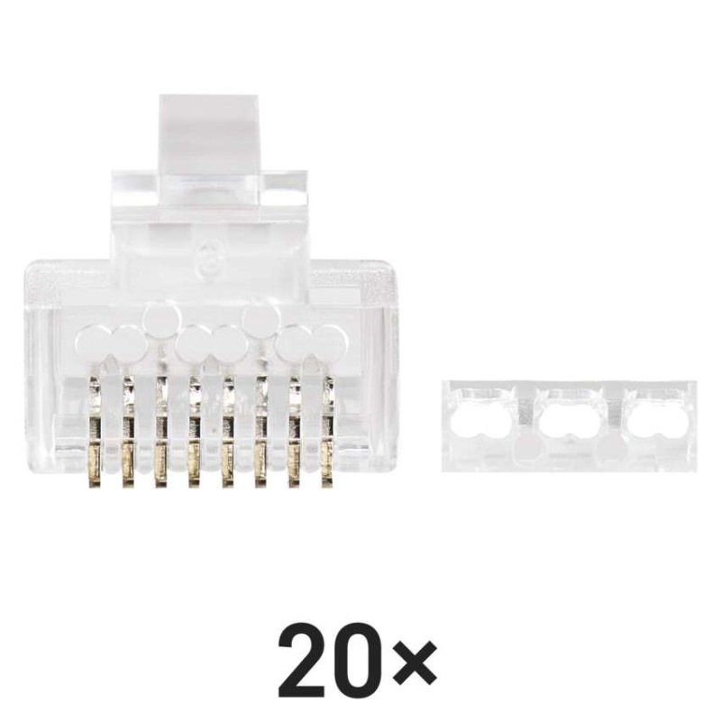 Konektor RJ45 pre UTP kábel (drôt), priehľadný 3