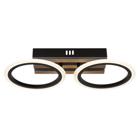 Stropné svietidlo, kov čierny matný, MDF s tmavým dreveným efektom, plast biely, niekoľko úrovní pom 3