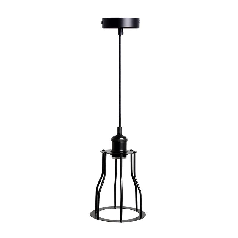 Závesné čierne kovové svietidlo 1 x E27 - ME0009 4