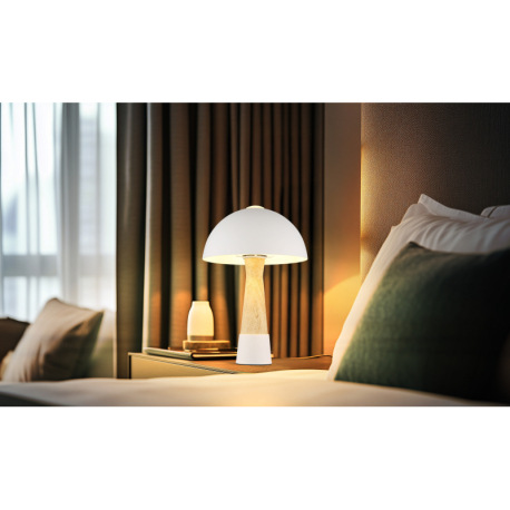 Stolová lampa, kov, piesková matná, imitácia travertínu, čierny PVC kábel, kolískový vypínač na kábl 11
