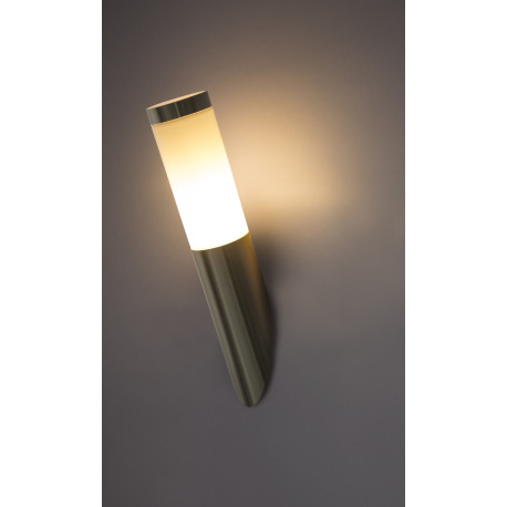 Vonkajšie svietidlo, nerezová ocel, plast biely, IP44, Ø 76, V: 390, H: 170, bez žiarovky 1xE27, max 5