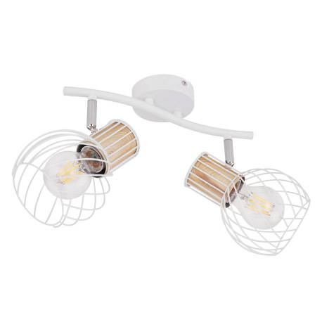 Nástenné svietidlo, kov biely, kov vo farbe imitujúcej drevo, kov biely, chróm, DxŠxV:296x230x185, b 2