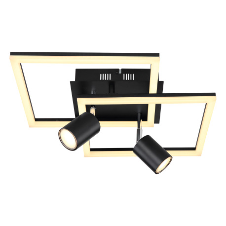 Stropné svietidlo kov čierny matný, plast biely, prepínanie funkcií nástenným vypínačom, DxŠxV: 420x 3