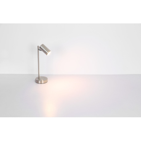 Stolová lampa, kov biely matný, kábel 1,5m, vypínač, DxŠxV:130x120x350, bez žiarovky 1xGU10, max. 5W 14