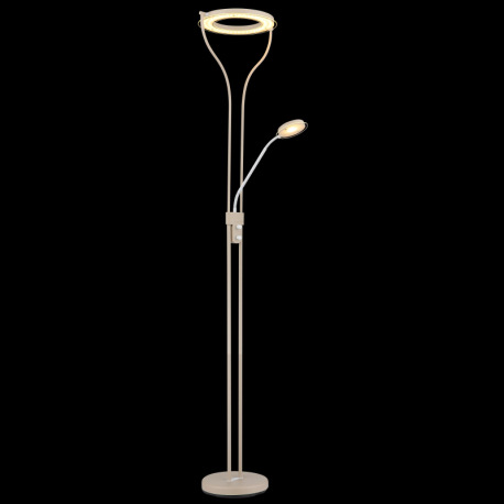 Stojanová lampa, kov, matná piesková farba, biely kov, sklo číre/satinované, biely PVC kábel, otočný 11