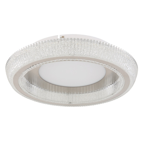 Stropné svietidlo, matný biely kov, číre akrylové krištále, akryl biely, kov nikel matný, niekoľko ú 11