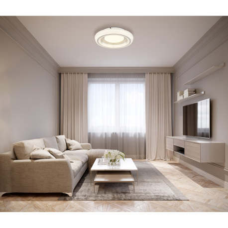 Stropné svietidlo, matný biely kov, číre akrylové krištále, akryl biely, kov nikel matný, niekoľko ú 10