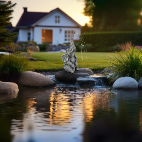 Solárne svietidlo, plast sivý matný, plast číry, vypínač, batéria AAA 300mAh 1,2V, IP44, slon, DxŠxV 9