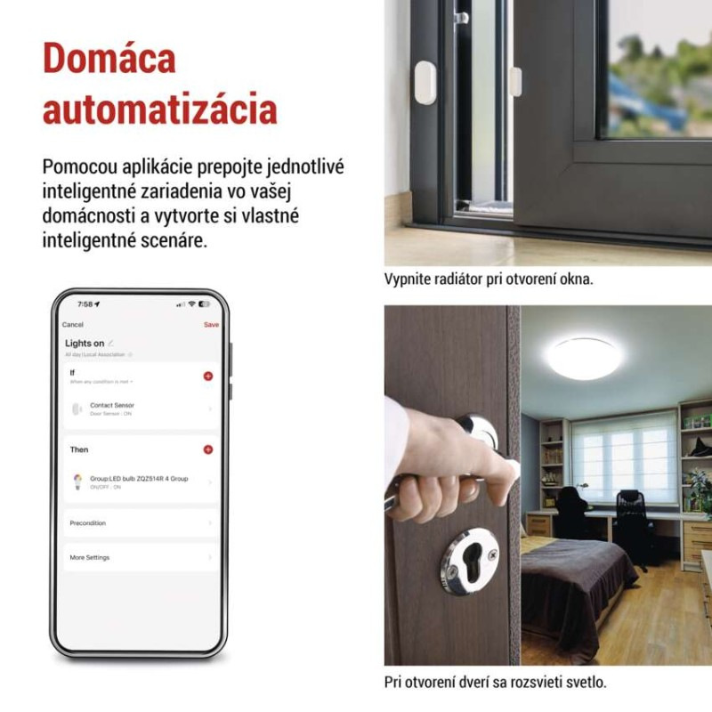GoSmart bezdrôtový snímač dverí IP-2011Z, ZigBee 4
