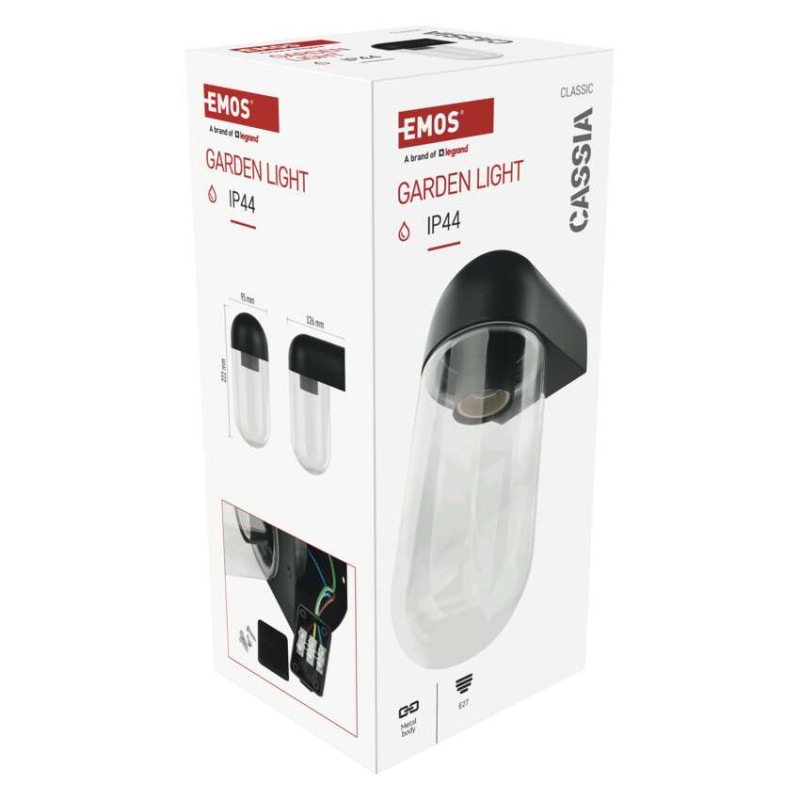 Záhradné nástenné svietidlo CASSIA, 12,6 x 9,5 x 22,2 cm, 1 x E27, 15 W 13