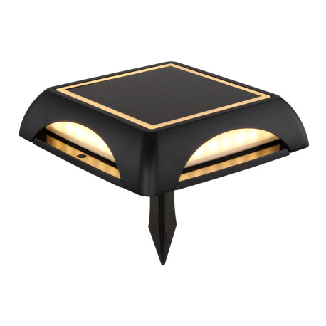 Solárne svietidlo, hliník čierny matný, plast čierny/biely, spínač, batéria CR18650 1500mAh 3,7V, IP