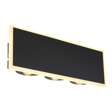 Nástenné svietidlo kov čierny matný, akryl biely, plast číry, ŠxV: 250x90mm, H: 50mm, LED 12W 230V,