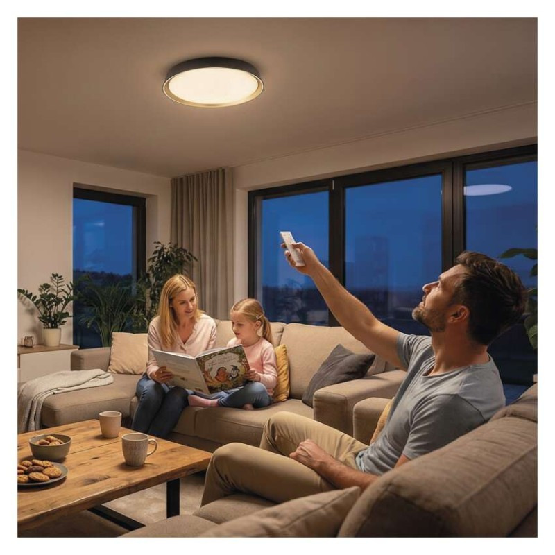 LED nástenné svietidlo ILVI, kruhové 30 W, stmievanie + CCT, čierna + šampanská 8