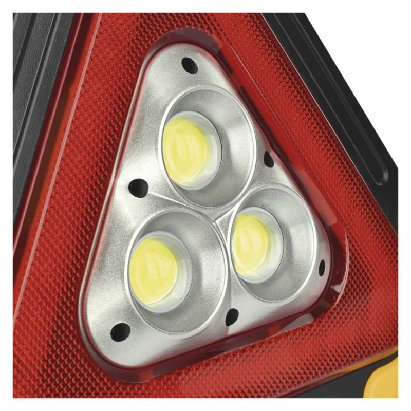 LED výstražný trojuholník, dobíjateľný, COB LED + červená LED 11