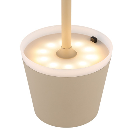 Solárne svietidlo, kov/plast piesková farba, plast čierny, plast satinovaný, vypínač, vrátane aku CR 6