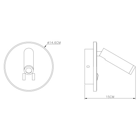 Nástenné svietidlo, kov, čierna, grafitová, akryl opál, 2x vypínač, nezávisle zapínateľné, Ø:145, H: 9