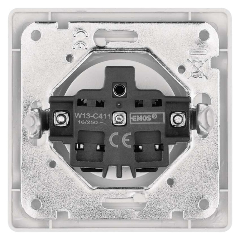 Zásuvka jednonásobná, biela 2