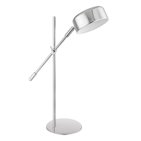 Stolová lampa, kov chróm, plast satinovaný, nastaviteľné pomocou kĺbu, kábel 1,5m, vypínač, DxŠxV:42 10