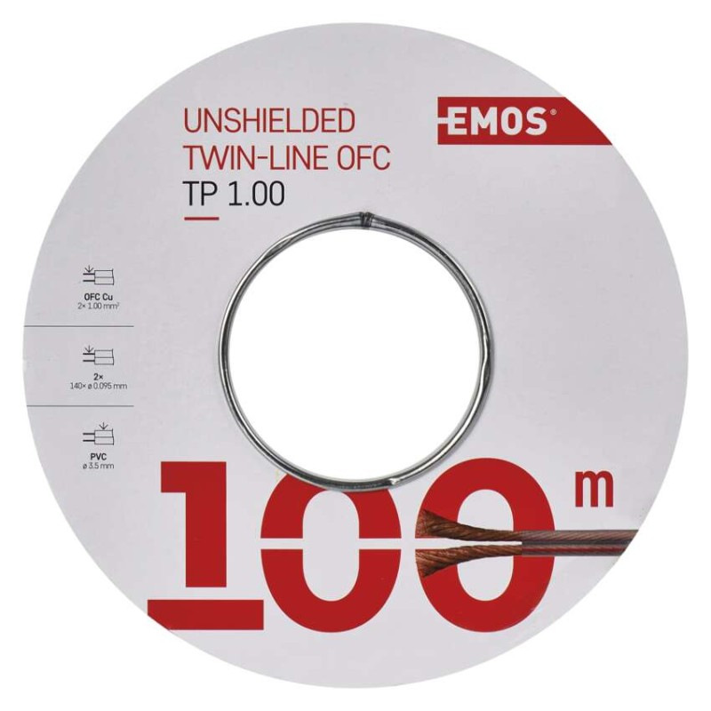 Dvojlinka netienená 2×1,0mm priehľadná, 100m 2