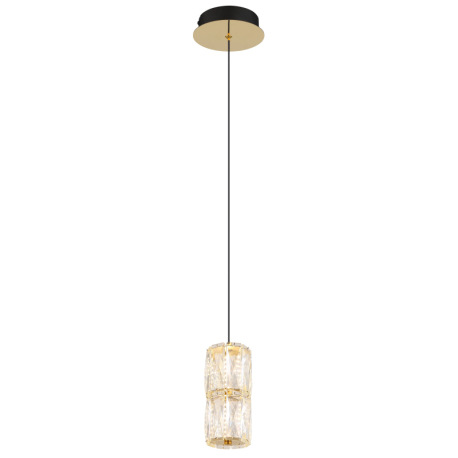 Závesná lampa, kov zlatej farby antik, kov čierny matný, sklo číre, kábel PVC čierny, výškovo nastav