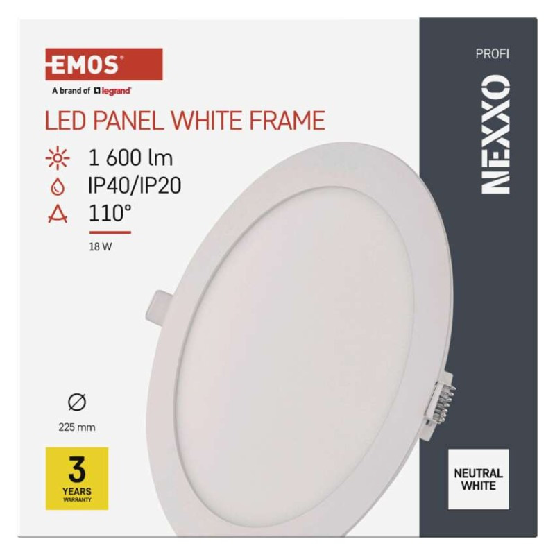LED vstavané svietidlo NEXXO, kruhové, biely, 18W, neutrálna biela 6