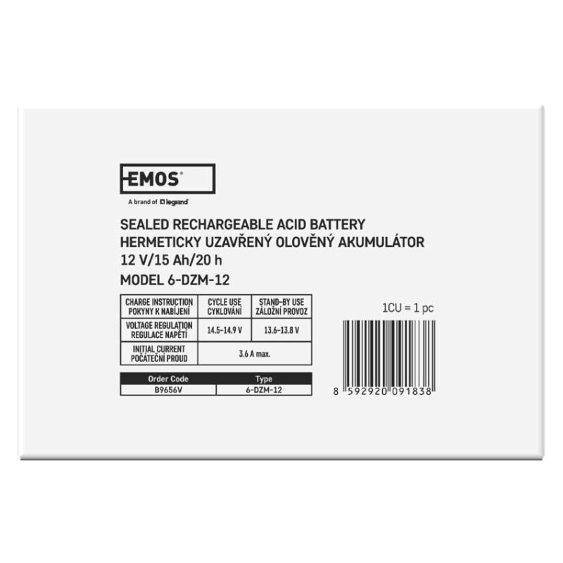 Bezúdržbový olovený trakčný aku. 12 V/15 Ah, faston 6,3 mm 8