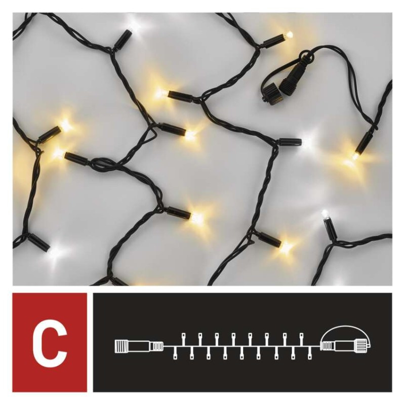 Profi LED spojovacia reťaz preblikávajúca, 10 m, vonkajšia, teplá/studená biela 8
