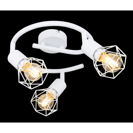 Stropné svietidlo, kov biely, Ø230, V: 180, bez žiaroviek 3xE14, max. 40W 230V 2