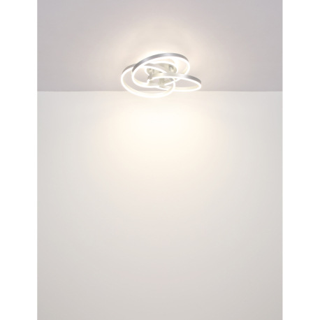 Stropné svietidlo, brúsený hliník, kov sivý mat, akryl biely mat, stmievateľné, niekoľko úrovní pomo 20