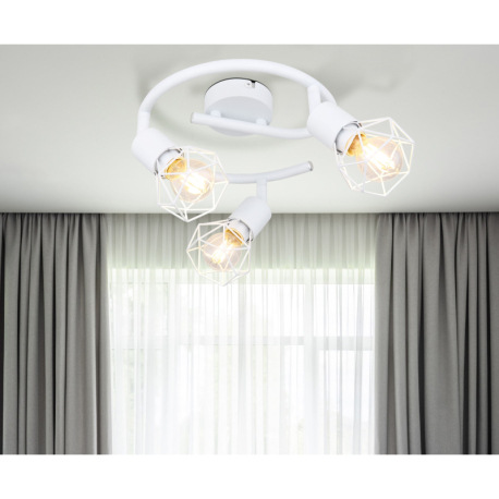 Stropné svietidlo, kov biely, Ø230, V: 180, bez žiaroviek 3xE14, max. 40W 230V 9