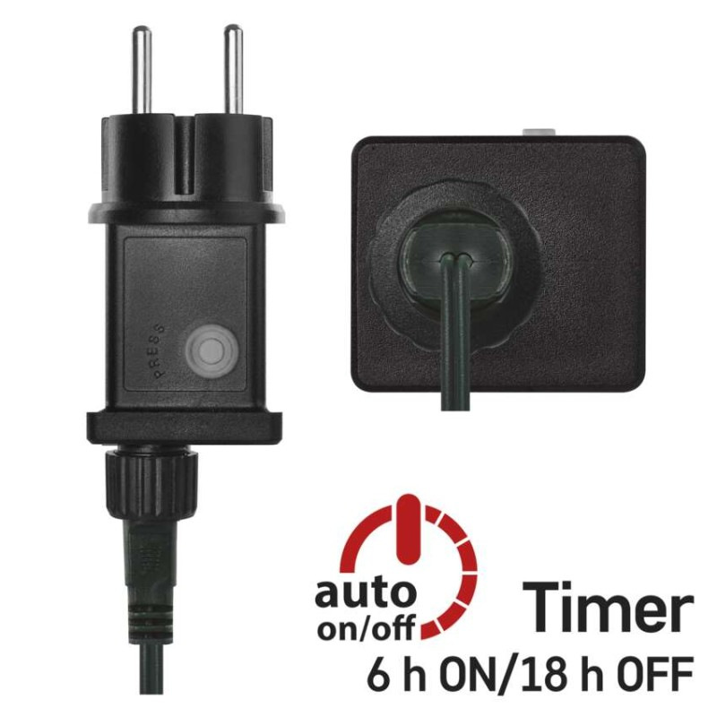 LED vianočná reťaz – ježko, 12 m, vonkajšia aj vnútorná, teplá biela, časovač 6