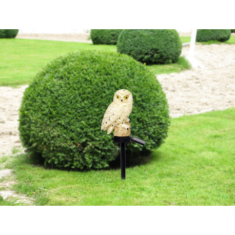 Solárne svietidlo, plast čierny, plast bielo hnedý, so sovou, IP44, vypínač, akumlátor AAA 300mAh 1, 3