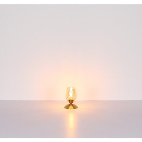 Stolové svietidlo, kov nikel matný, sklo biele, kábel PVC čierny, dotykové zapínanie/vypínanie, ø: 1 5