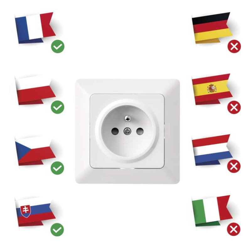 Zásuvka jednonásobná, biela 5