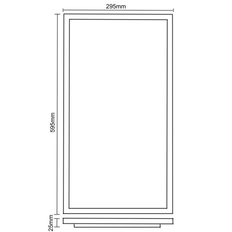 LED panel backlite 25W / 295x595 / SMD / 4000K / WH / UGR19 - PL6221U 6