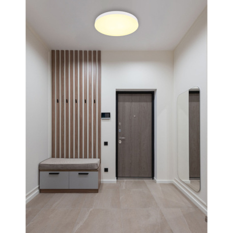 Stropné svietidlo, plast biely, posuvný prepínač, fixácia farieb, ø: 500 mm, V: 45 mm, vrátane LED 5 9