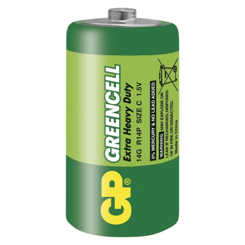 Zinko-chloridová batéria GP Greencell R14 (C), 2 ks 2