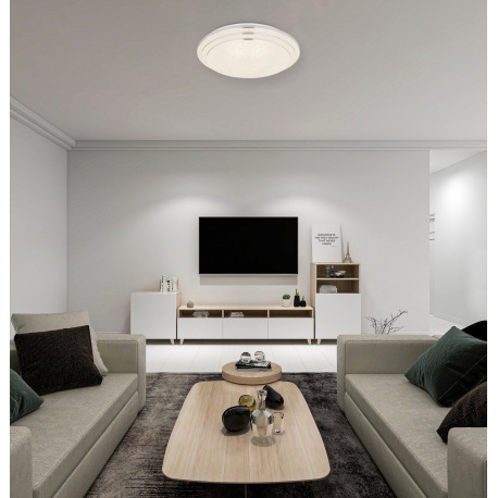 Stropné svietidlo, kov biely, akryl biely, stmievateľné, fixácia farby, pamäťová funkcia, diaľ.ovlád 1