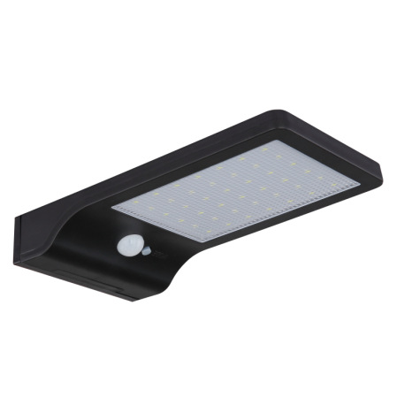 Solárne svietidlo, plast čierny/priehľadný/biely, vypínač, aku. CR18650 1500mAh 3.7V, senzor, IP44, 9