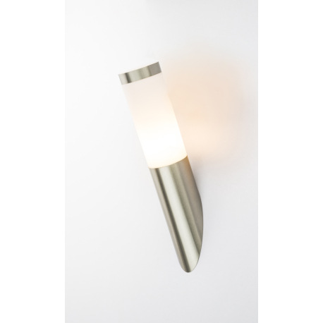 Vonkajšie svietidlo, nerezová ocel, plast biely, IP44, Ø 76, V: 390, H: 170, bez žiarovky 1xE27, max 6