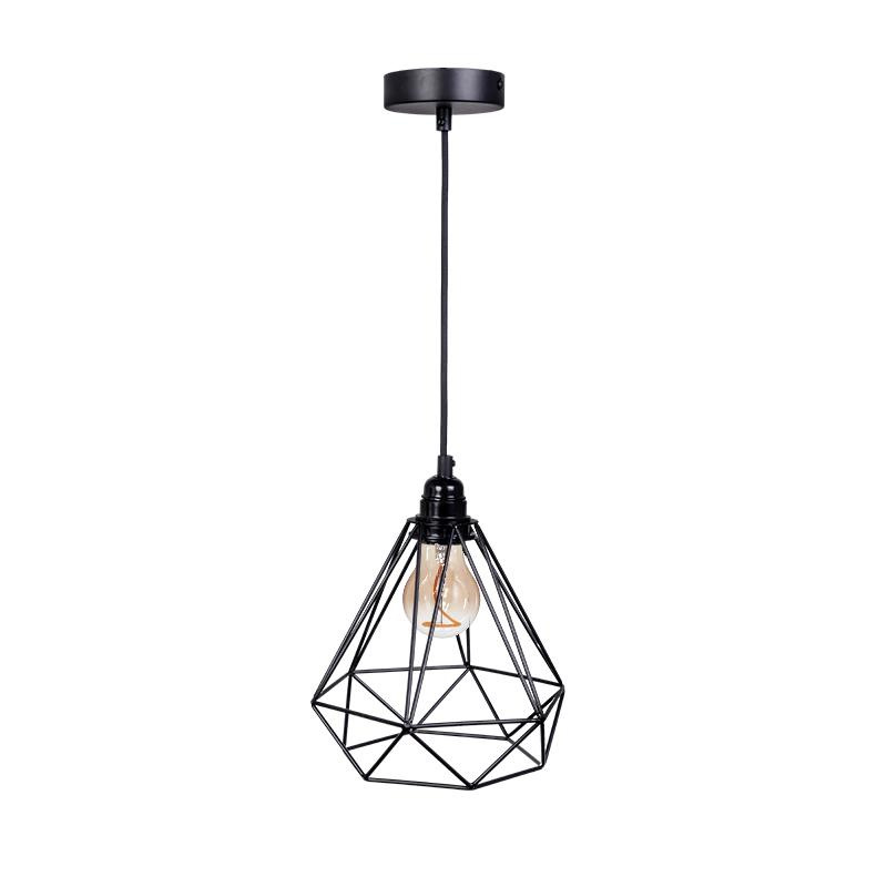 Závesné čierne kovové svietidlo 1 x E27 - ME0010 6