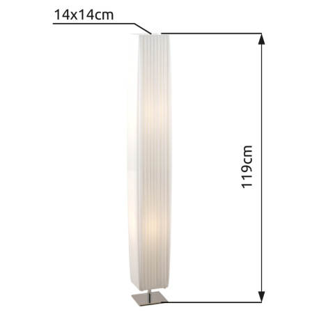 Stojanové svietidlo, chróm, textil biely, plisé, kábel 1,8m, vypínač, DxŠxV: 140x140x1190, bez žiaro 6