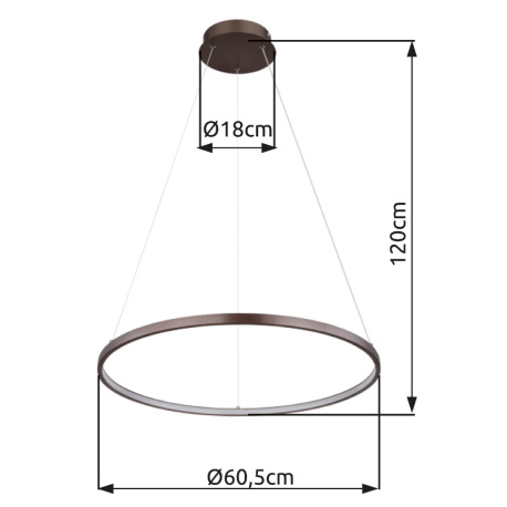 Závesné svietidlo, kov kávová farba matná, plast biely, kábel PVC priehľadný, výškovo nastaviteľné, 4