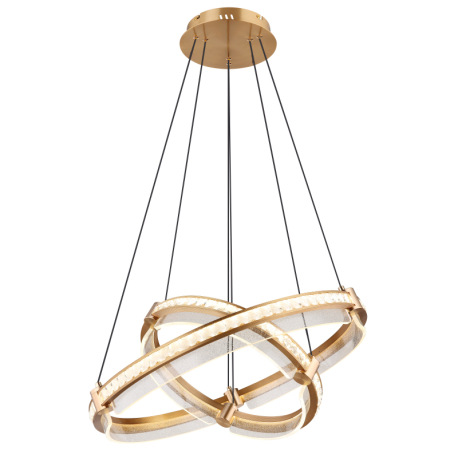 Závesné svietidlo, kov zlatej farby, hliník zlatej farby brúsený, krištále K5 číre, akryl číry, stmi 8