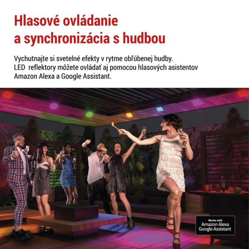 GoSmart vonkajší LED reflektor, štartovacia sada, 3 diely, 14 W, RGBIC stmievateľný, WiFi 4