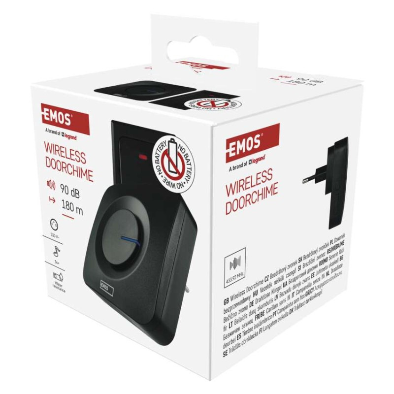 Domový bezdrôtový zvonček bez baterie P5729B do zásuvky 12