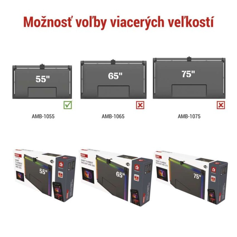 GoSmart Ambientné LED RGB osvetlenie za TV 55“ (139 cm) 6
