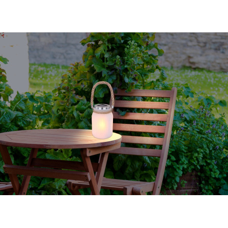 Solárne svietidlo, plast, sklo satinované, blikajúca LED dióda, efekt ohňa, IP44, akumulátor AA 200m 5